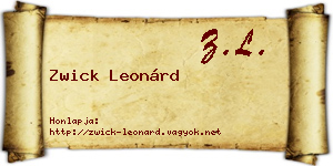 Zwick Leonárd névjegykártya